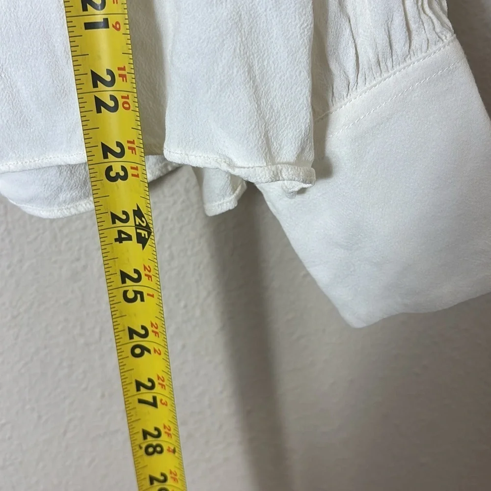 J. Crew 100% Viscose White Button Down Shirt size Large